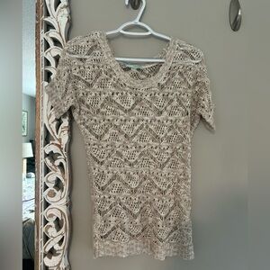 Maurices Beige Knit Short Sleeve Top